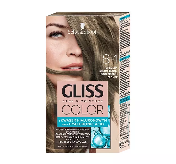 Schwarzkopf Gliss Color Krem koloryzujący nr 8-1 Chłodny Średni Blond 1op. SO_111675