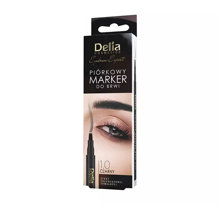 Delia Cosmetics Eyebrow Expert Piórkowy Marker do brwi - kolor czarny 1szt