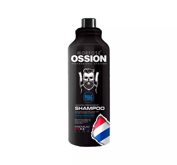 Ossion Premium Barber Keratin Treatment Shampoo szampon do wszystkich rodzajów włosów bez soli 1000ml