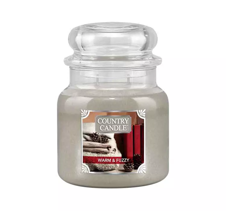 Country Candle Średnia świeca zapachowa z dwoma knotami Warm and Fuzzy 453 g
