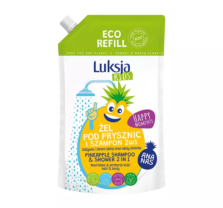Luksja, Kids Żel pod prysznic i Szampon 2w1, dla dzieci, Ananas 750ml