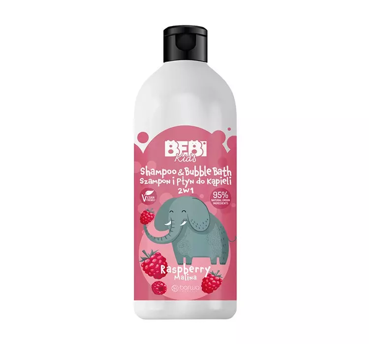Barwa Bebi Kids Szampon i Płyn do kąpieli 2w1 Malina 500ml