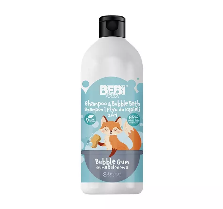 Barwa Bebi Kids Szampon i Płyn do kąpieli 2w1 Guma Balonowa 500ml