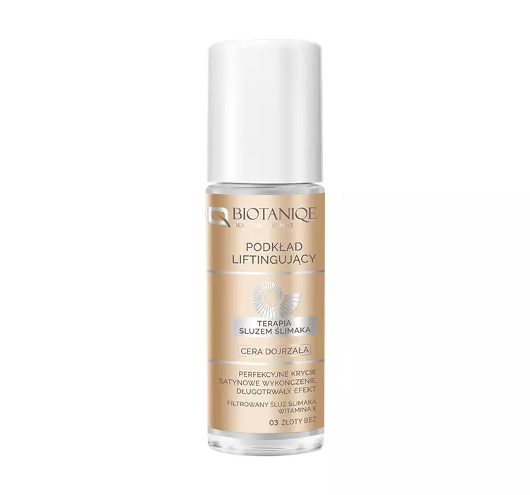 Biotaniqe - Terapia Śluzem Ślimaka,  Podkład Liftingujący do cery dojrzałej, 03 ZŁOTY BEŻ - 30 ml
