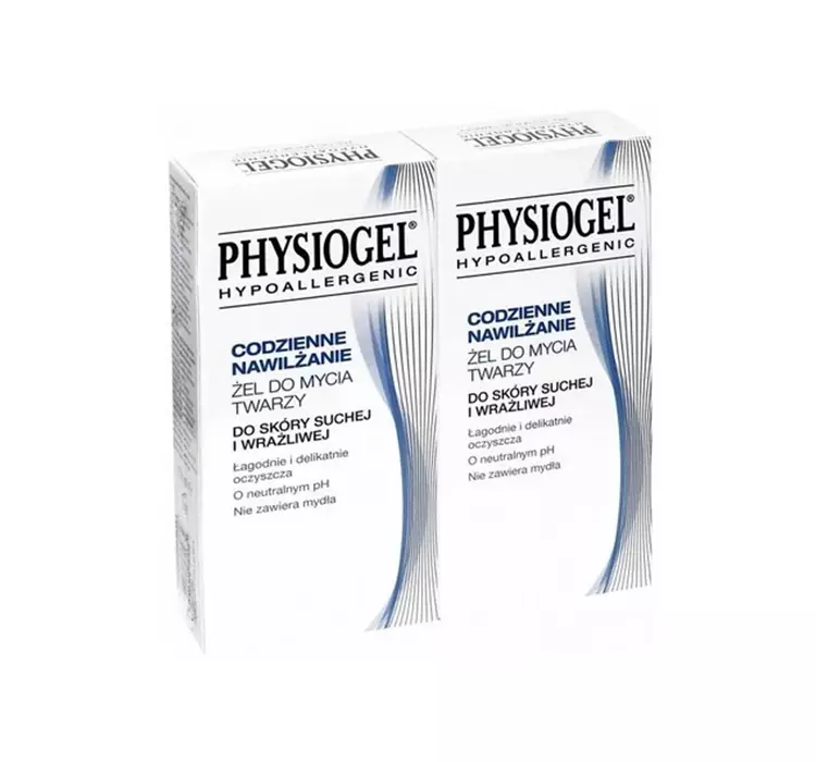 Physiogel Codzienne Nawilżanie żel do mycia twarzy do skóry suchej i wrażliwej 2x150ml