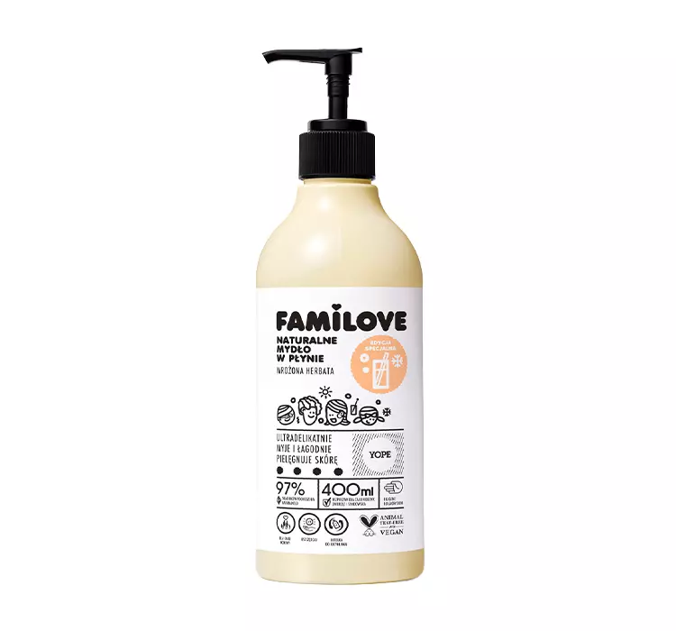 Yope Familove, mydło w płynie, mrożona herbata, 400ml