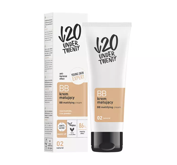 UNDER TWENTY - YOUNG SKIN EXPERT - BB Mattifying Cream - Matujący krem BB - 60 ml - 02 Natural