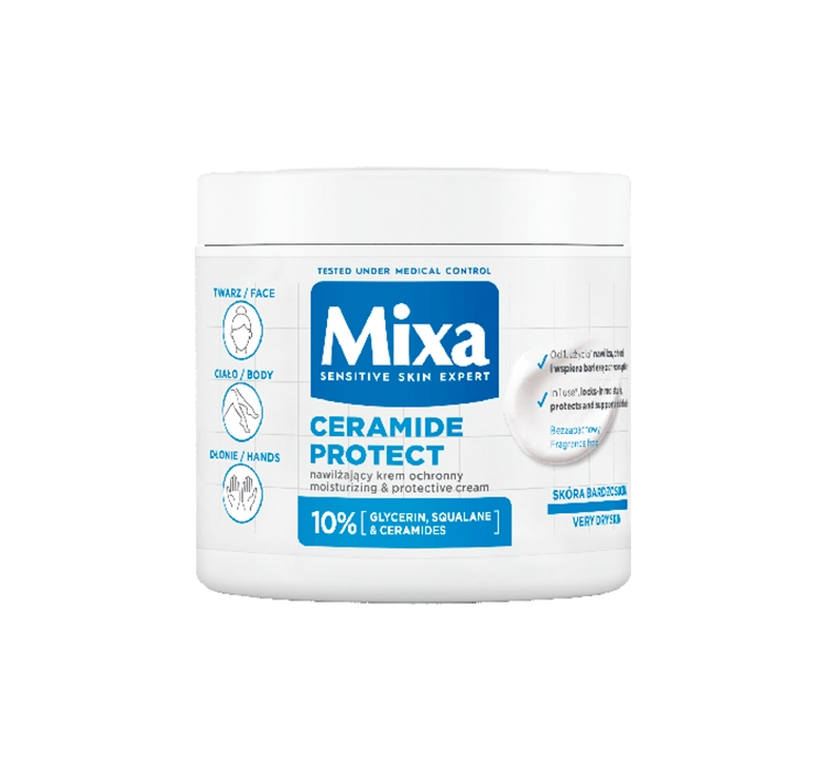 Mixa Ceramide Protect Nawilżający i ochronny Krem do twarzy i ciała 400 ml
