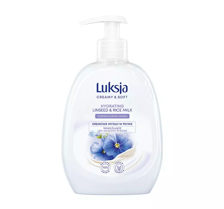 LUKSJA Creamy & Soft Kremowe mydło w płynie Len i Mleczko ryżowe, 500ml