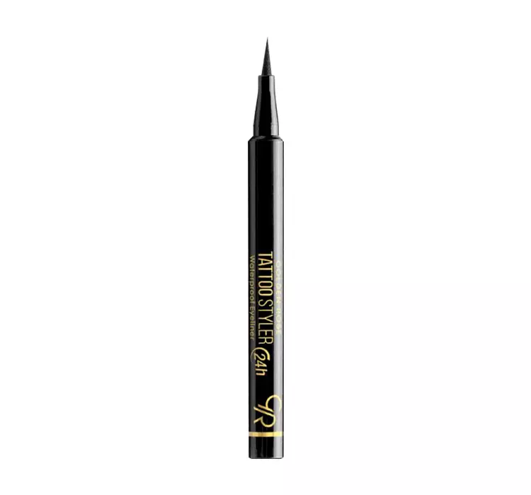 Golden Rose - TATTOO STYLER - Waterproof Eyeliner - Wodoodporny eyeliner w pędzelku - Midnight Black - 1,1 ml