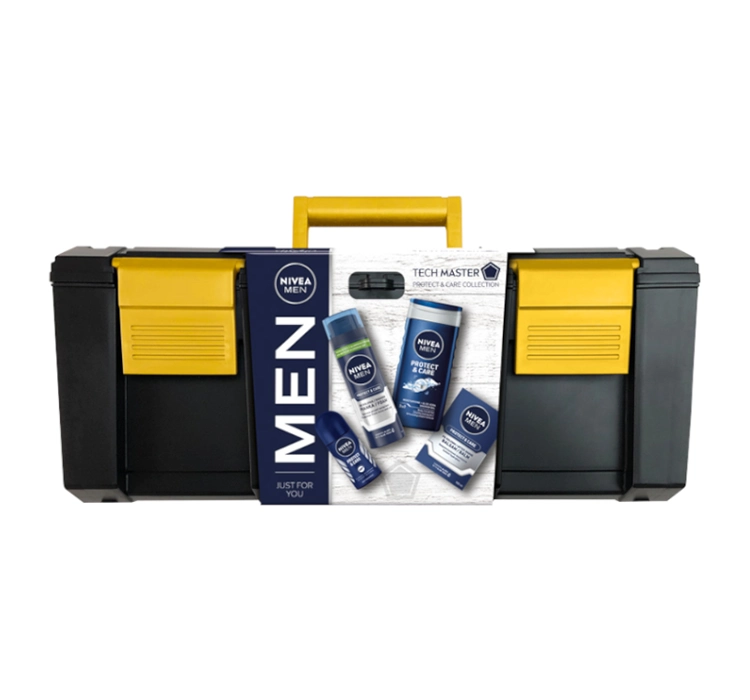 Nivea Men Zestaw 4 produktów Tech Master Skrzynka narzędziowa ( pianka do golenia + balsam po goleniu + żel pod prysznic + rollon )