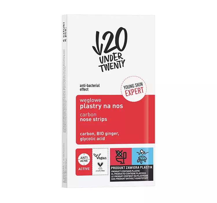 UNDER TWENTY - YOUNG SKIN EXPERT - Carbon Nose Strips - Węglowe plastry na nos - 4 szt.