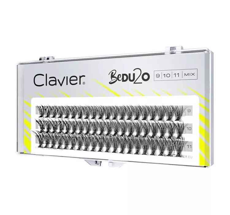Clavier - BeDU2O Double Volume - Kępki rzęs o podwójnej objętości - Skręt B - 60 sztuk - 0.10/ 9 - 10 - 11 mm/ MIX