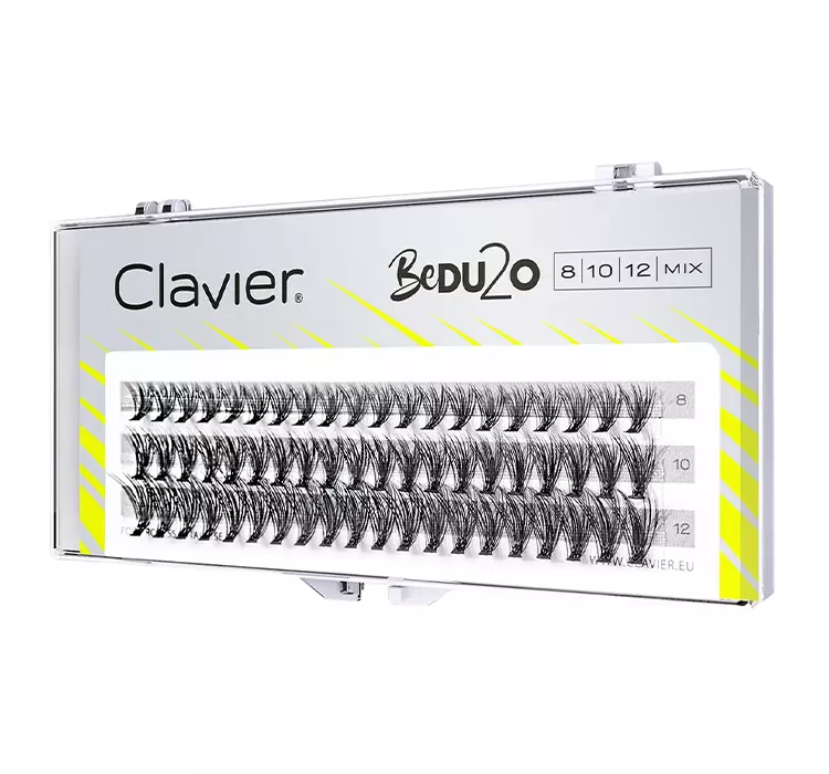 Clavier - BeDU2O Double Volume - Kępki rzęs o podwójnej objętości - Skręt B - 60 sztuk - 0.10/ 8 - 10 - 12 mm/ MIX