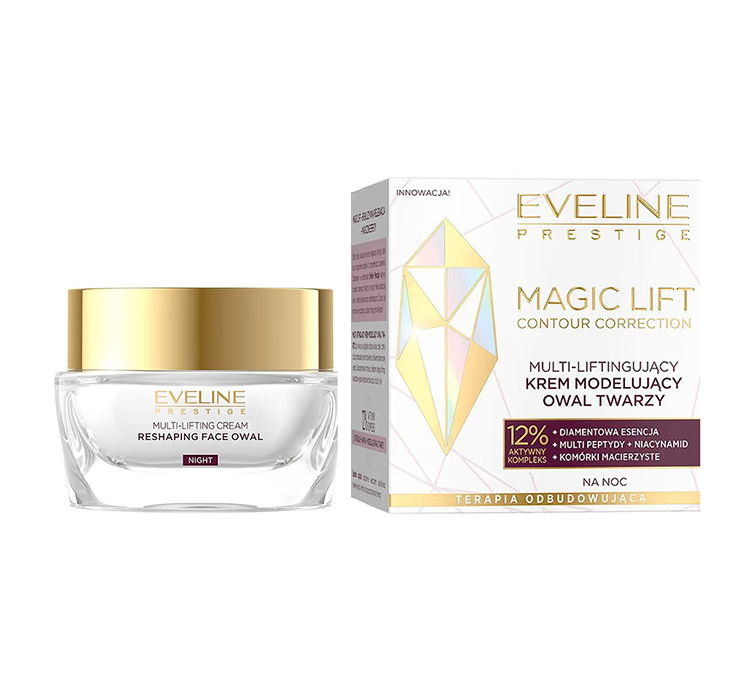 Eveline Cosmetics, Magic Lift multi-liftingujący krem modelujący owal twarzy na noc 50ml