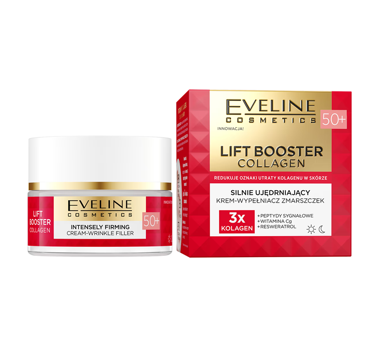 Eveline Cosmetics, Lift Booster Collagen silnie ujędrniający krem-wypełniacz zmarszczek 50+ 50ml