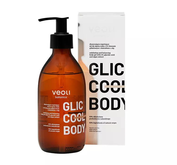 VEOLI Glic Cool Body Złuszczająco-regulujący żel do mycia ciała z kwasem glikolowym, 280ml
