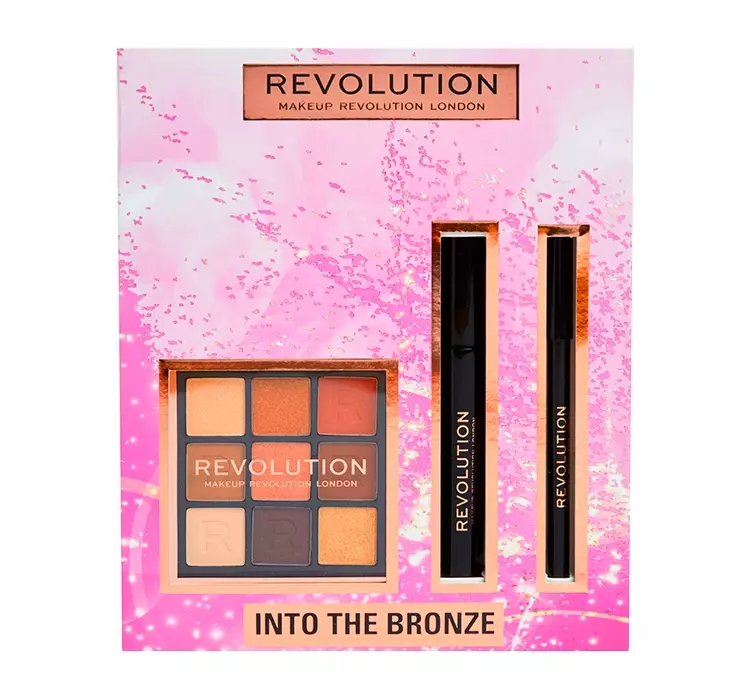 MAKEUP REVOLUTION - INTO THE BRONZE - Eye Gift Set - Zestaw prezentowy do makijażu oczu