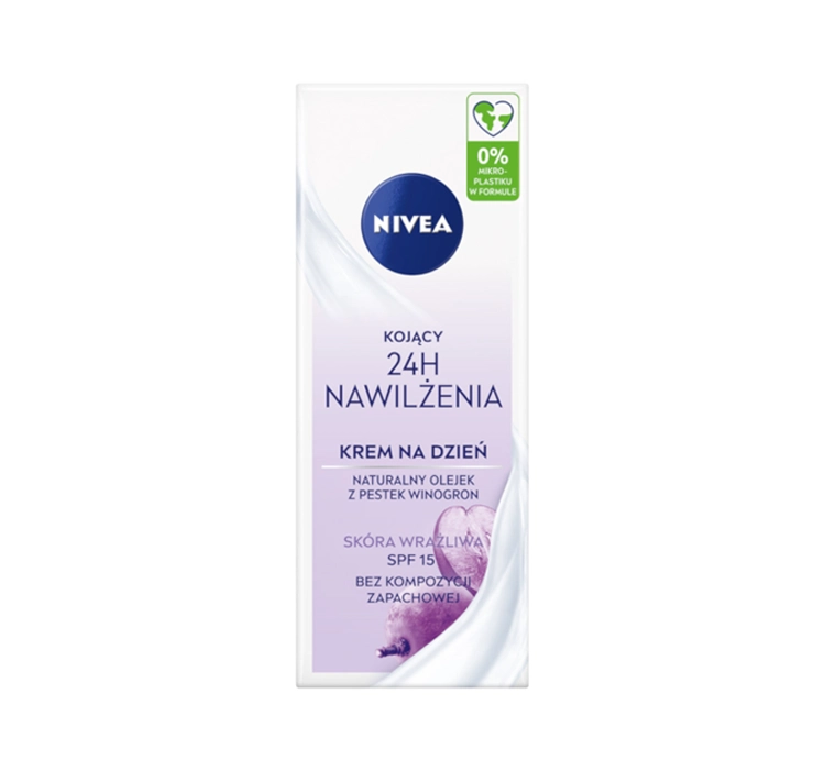 Nivea, 24h Nawilżenia Kojący Krem Na Dzień Spf15, 50ml