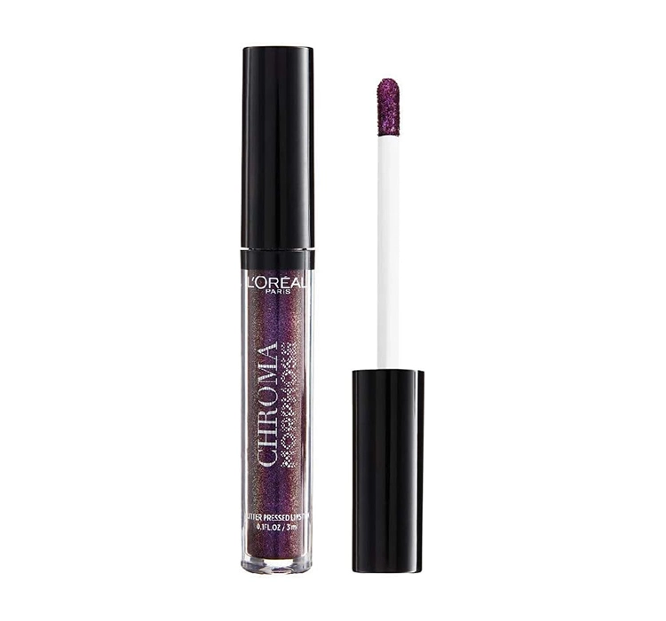 LOREAL CHROMA MORPHOSE GLITTER PRESSED LIPSTICK BROKATOWY BŁYSZCZYK DO UST 04 DEEP VENOM 3ML