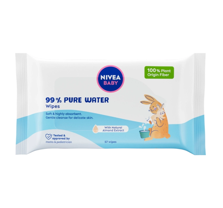 NIVEA BABY Chusteczki nawilżane Biodegradowalne 99% Pure Water 57 sztuk