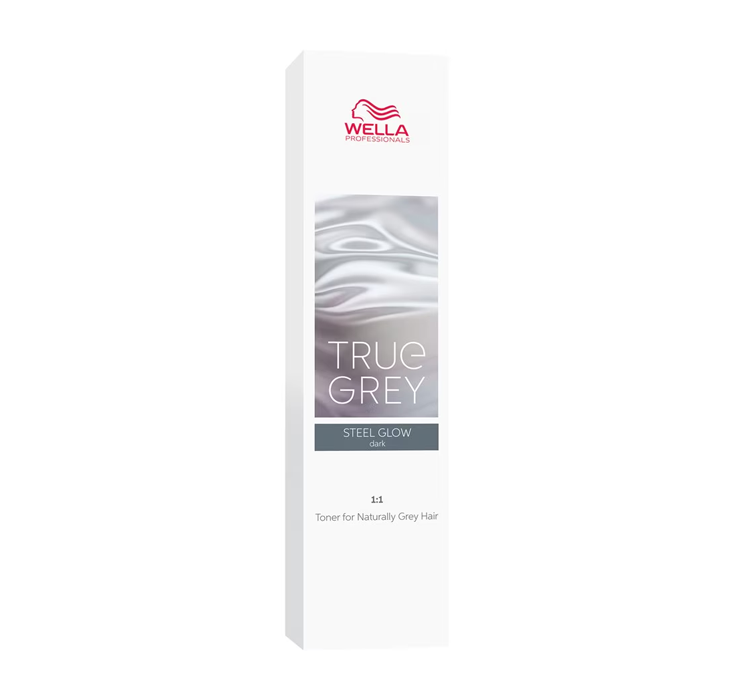 Wella True Grey Steel Glow Dark Toner, Stalowy blask ciemny toner, farba utleniająca ]do włosów naturalnie siwych, 60ml