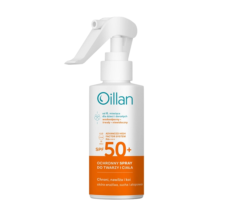 OILLAN Ochronny spray przeciwsłoneczny z filtrem SPF50, 125ml