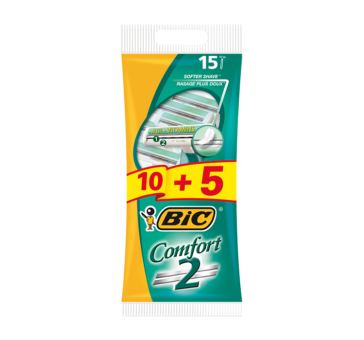BiC męski do maszynki do golenia Comfort 2, 1er Pack (1 X 10 + 5 sztuka)