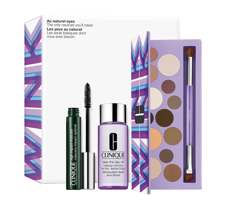 Clinique Au Naturel Eyes zestaw Limited Edition All About Shadow™ Palette + High Impact™ Mascara 7ml + Take The Day Off™ Makeup Remover 50ml