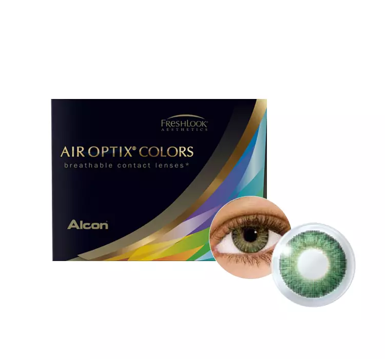 ALCON AIR OPTIX COLORS GREEN KOLOROWE SOCZEWKI KONTAKTOWE 2 SZTUKI -0.25 / 8.6