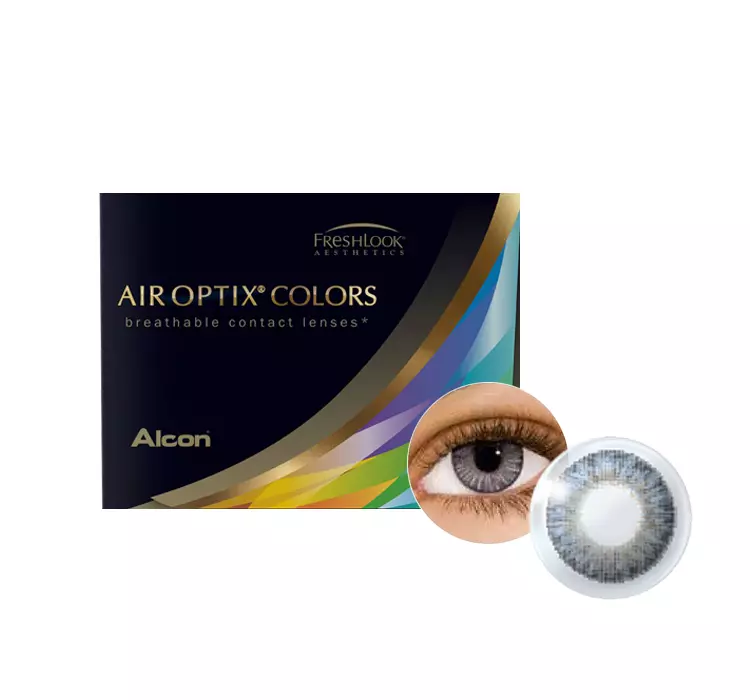 ALCON AIR OPTIX COLORS GRAY KOLOROWE SOCZEWKI KONTAKTOWE 2 SZTUKI -0.25 / 8.6
