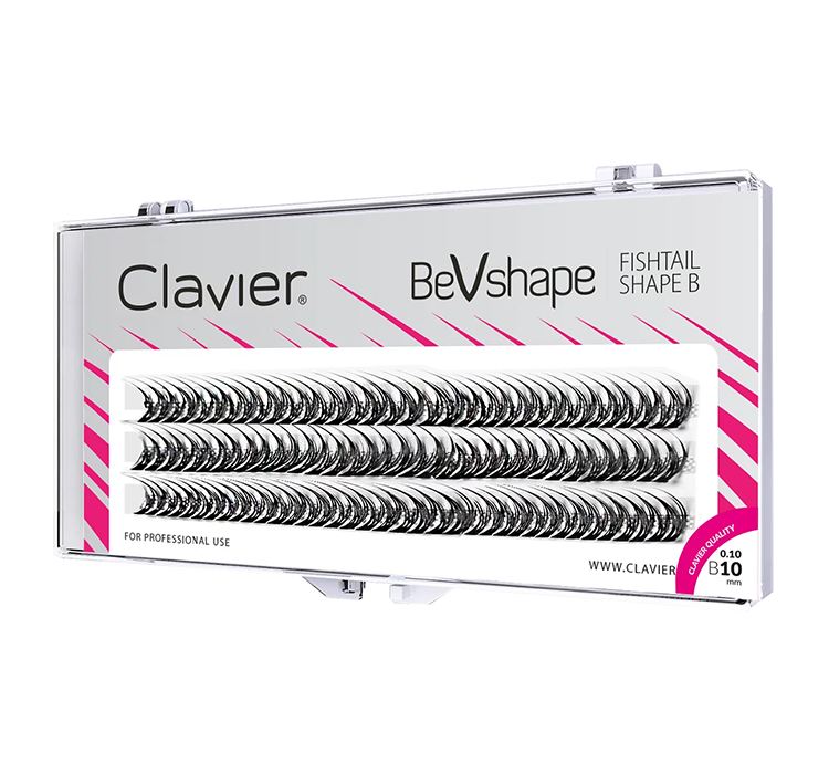 CLAVIER Rzęsy BeVshape Jedwabne, Naturalne B 10mm
