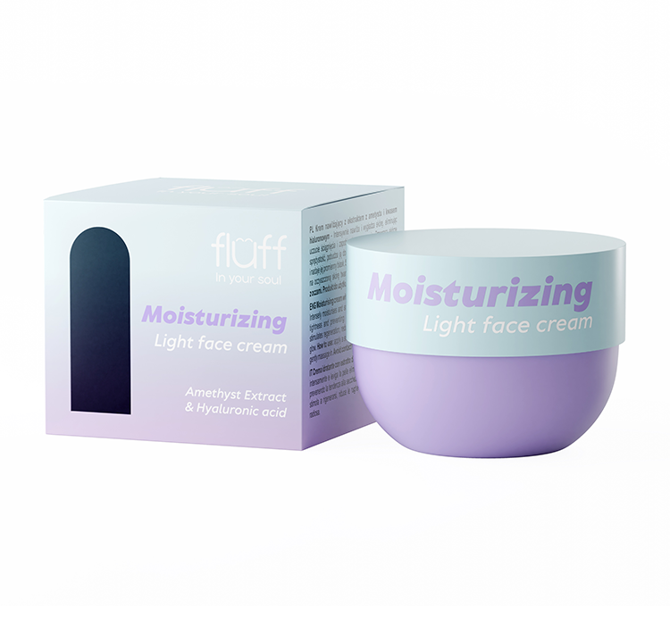 FLUFF In Your Soul Moisturizing Light Face Cream Nawilżający Krem Do Twarzy Ametystu I Kwasem Hialuronowym 50ml