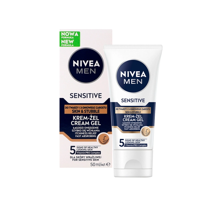 Nivea Men Sensitive krem-żel do twarzy i 3-dniowego zarostu 50ml