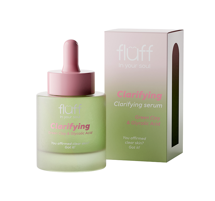 FLUFF In Your Soul Clarifying Serum Serum Oczyszczające Z Glinką Zieloną I Kwasem Glikolowym 30ml