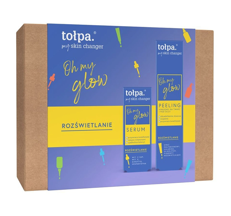Tołpa My Skin Changer Glow Zestaw Serum do twarzy, 30ml + Kwasowy peeling do twarzy i pod oczy, 40ml