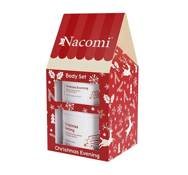 NACOMI Zestaw Body Set Christmas Evening (Masło do ciała, 100ml + Peeling do ciała, 180ml)