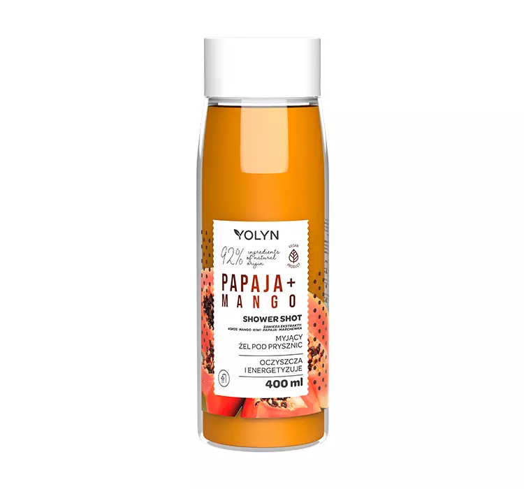 Yolyn myjący żel pod prysznic papaja + mango 400 ml
