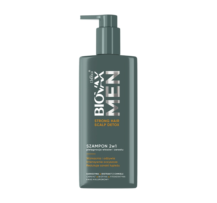 Biovax Men Strong Hair Scalp Detox szampon 2w1 do włosów i zarostu 200ml