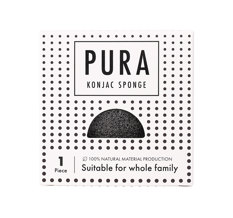 SISTER YOUNG PURA NATURALNA GĄBKA KONJAC DO MYCIA TWARZY BLACK