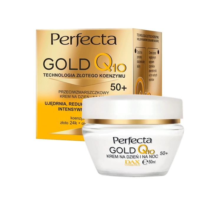 PERFECTA Gold Krem Do Twarzy Przeciwzmarszczkowy Q10 50+ 50ml