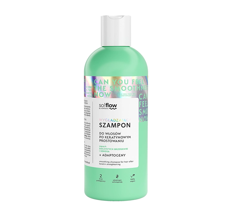 Wygładzający szampon do włosów po prostowaniu keratynowym 400ml so!flow