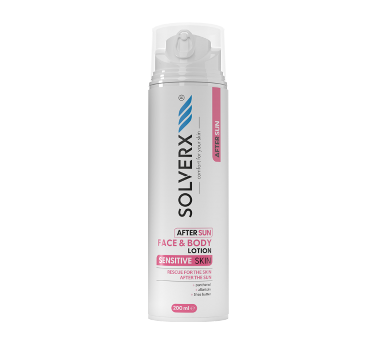 SOLVERX, Sensitive Skin After Sun łagodzący balsam do twarzy i ciała, 200ml
