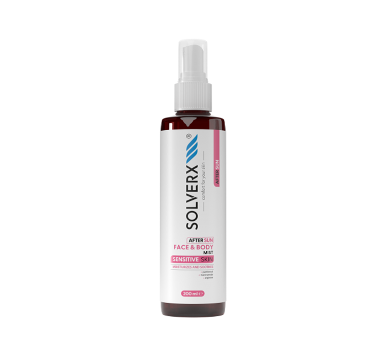 SOLVERX, Sensitive Skin After Sun kojąca mgiełka do twarzy i ciała, 200ml