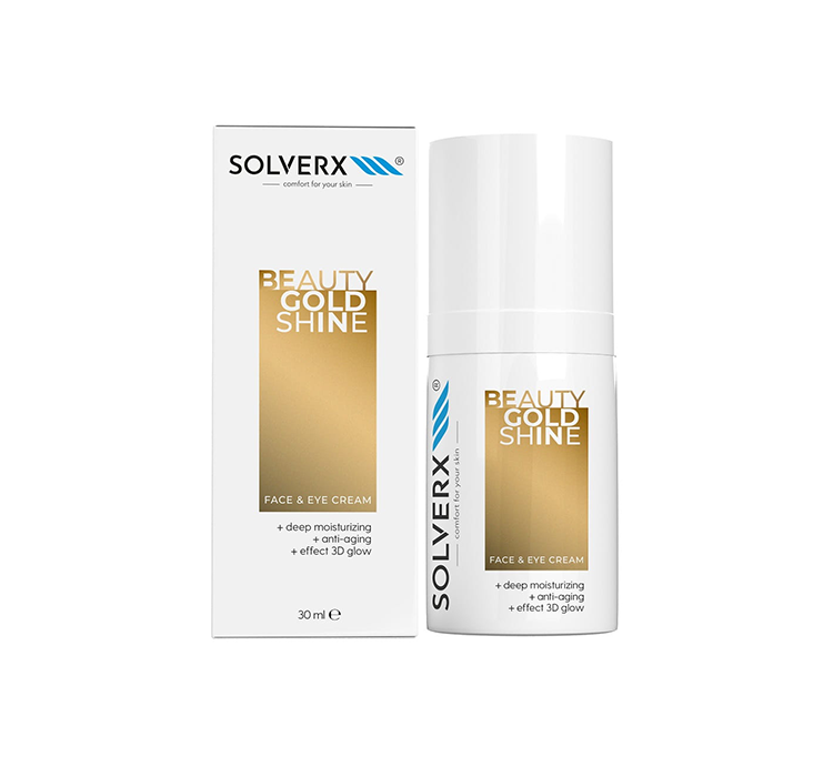 SOLVERX, Beauty Gold Shine, Krem do twarzy i pod oczy, 30ml