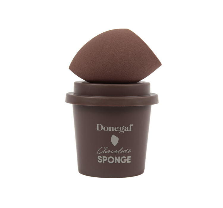DONEGAL Morninig Coffee gąbka do makijażu z etui Chocolate 4352