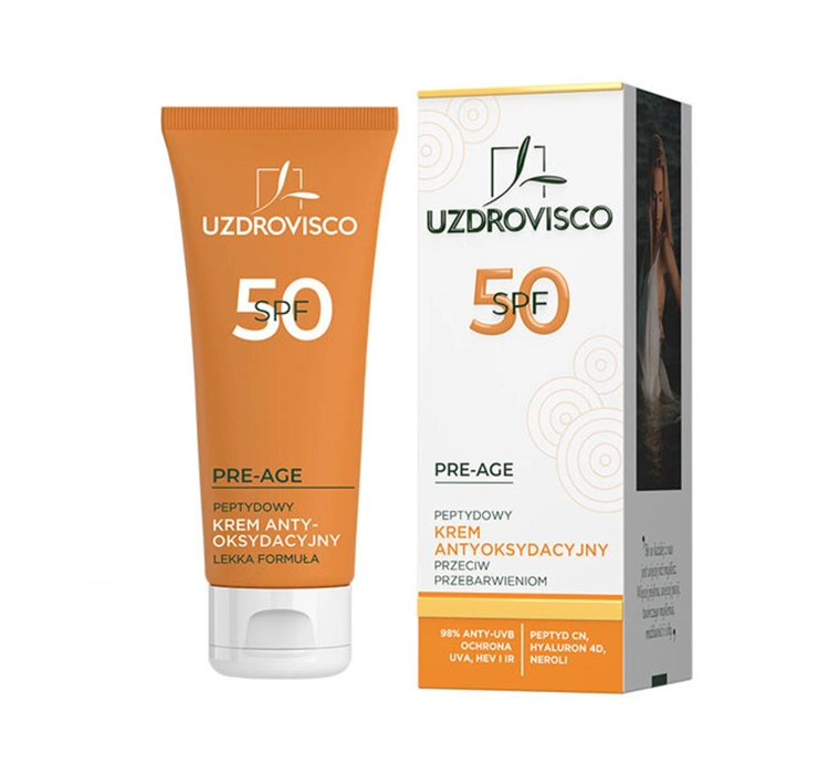 Uzdrovisco, PRE-AGE, SPF 50 peptydowy krem antyoksydacyjny przeciw przebarwieniom, 50 ml