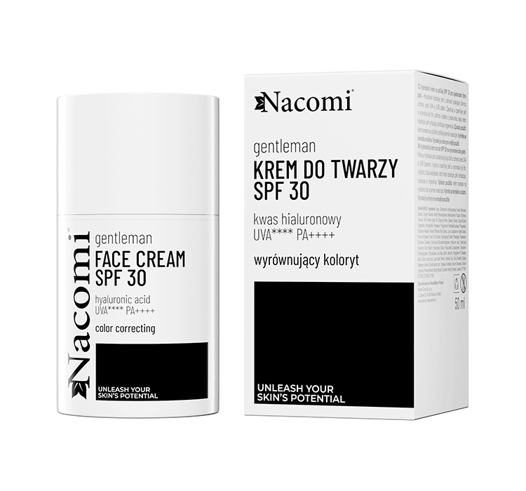 Nacomi, Nawilżający krem do twarzy SPF 30 wyrównujący koloryt skóry, 50ml