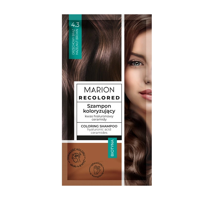 MARION Recolored Szampon Koloryzujący 4.3 Orzechowy Brąz 35ml