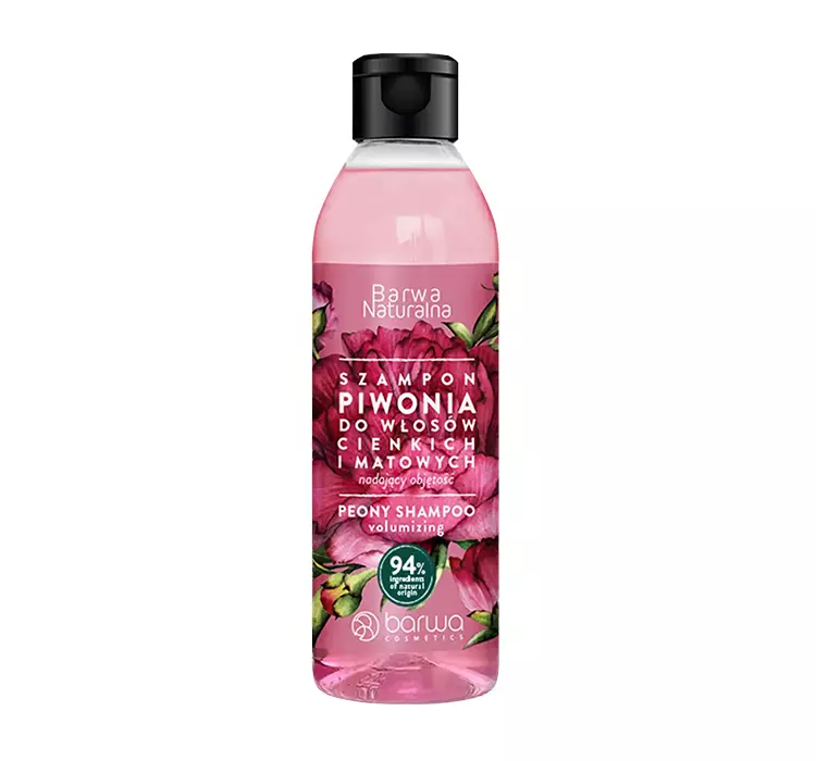 Barwa Naturalna Szampon do włosów cienkich i matowych Piwonia nadający objętość 300ml